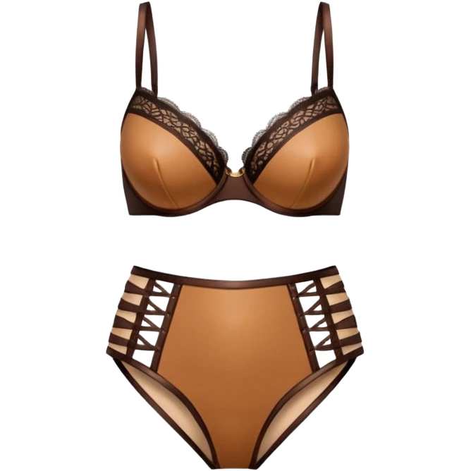 Lingerie made of pieces of wood and leather  emoji