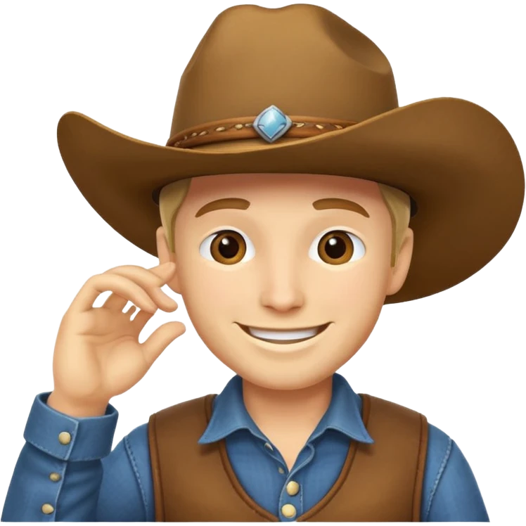 Cowboy tipping his hat. TIPPING HIS HAT. Where the fuck does the cookie come from idiot? emoji