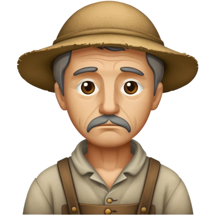 Peasant man sad emoji