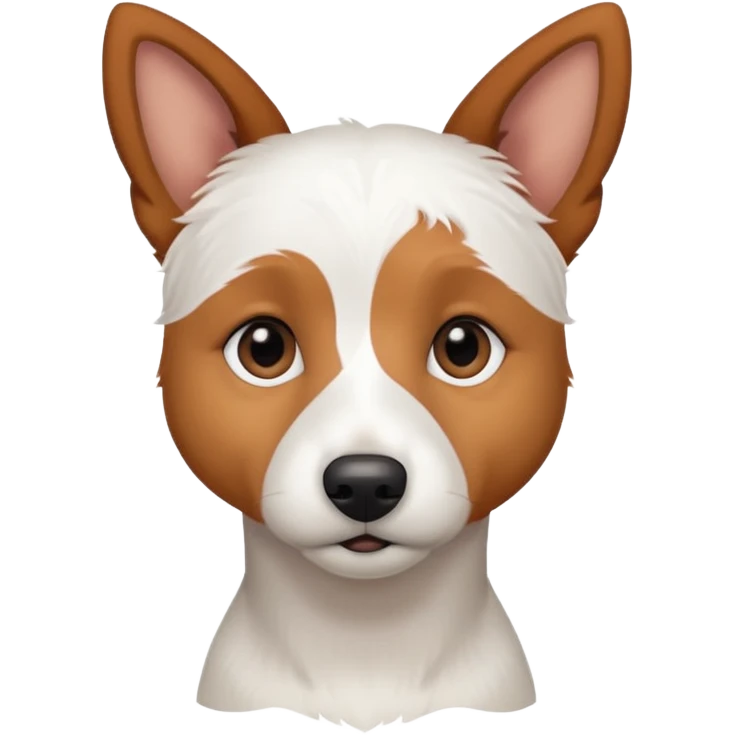 a fully white jack russell the size of a kelpie with light brown ears and a light brown patch on one eye emoji