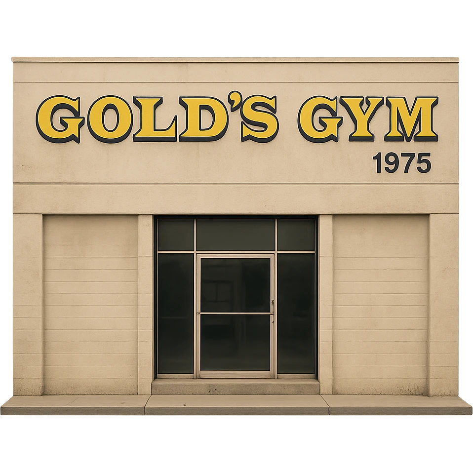 building a fitness center called Gold's Gym in 1975 emoji