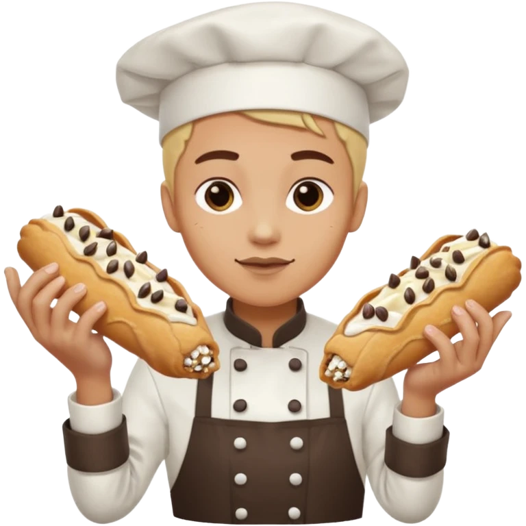 Smashed overworked pastry chef with cannoli emoji