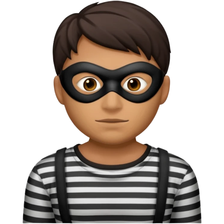 thief, with stripped shirt, facemask, thief mask. emoji