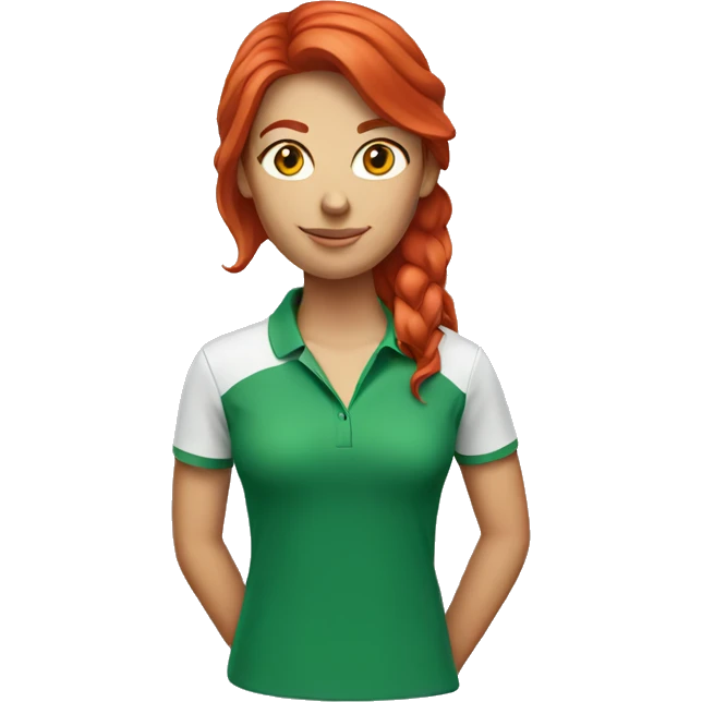 a female golf coach with red hair emoji