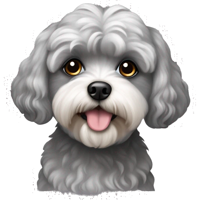 Shih poo grey dog emoji