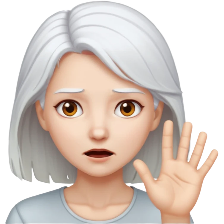 female white hair head slap
 emoji