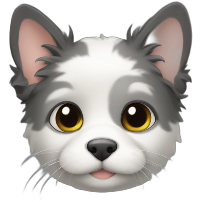 Bobtail gris y negro pelo corto emoji