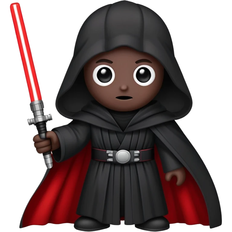 Oreo cookie with dark Sith lord robe and red lightsaber emoji