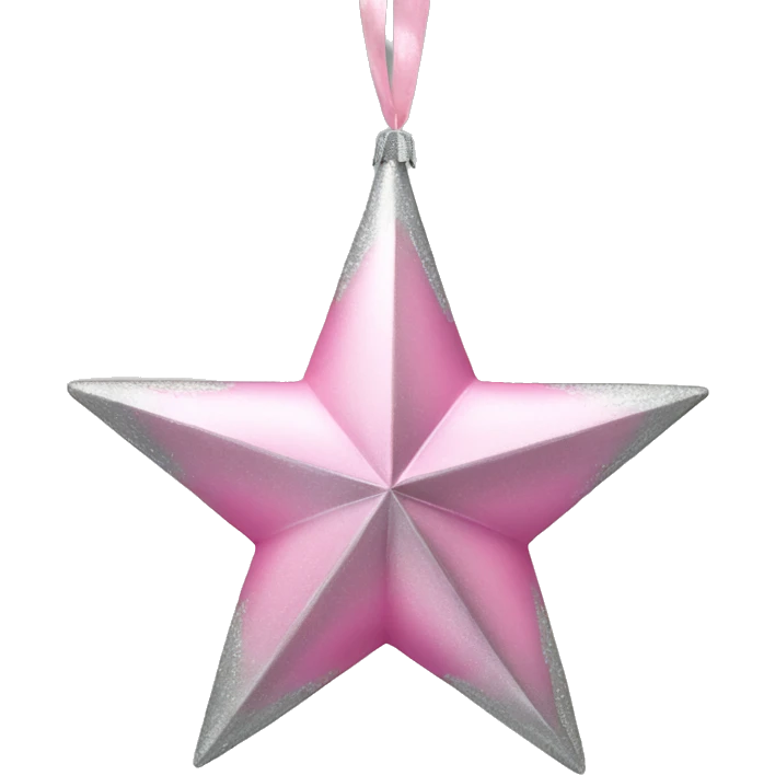 Pink and silver christmas decoration star emoji