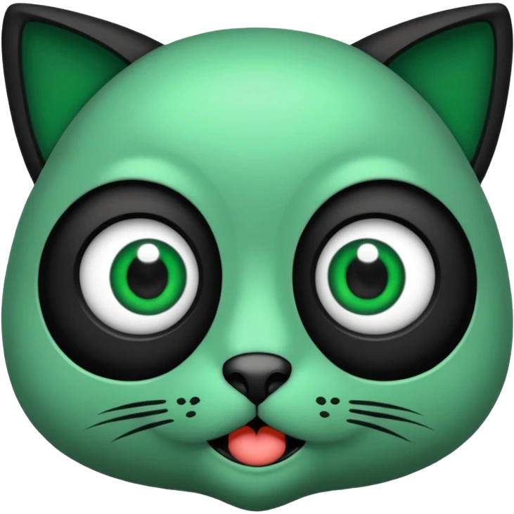 Gata con ojos verdes y negro emoji