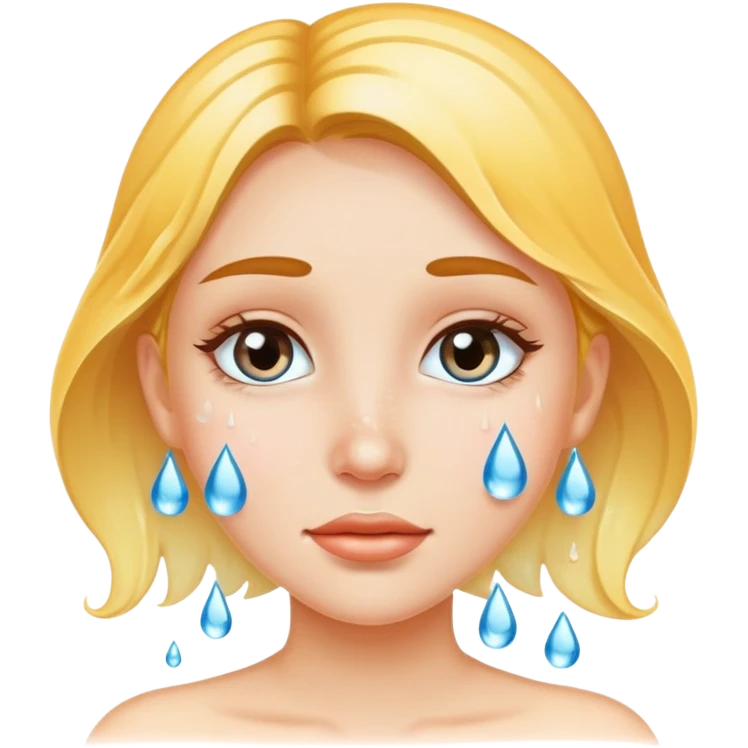 Girl with water on her face emoji