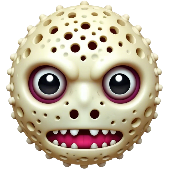 Trypophobia glitched monster face emoji