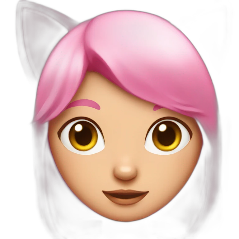 cat girl with pink ears emoji