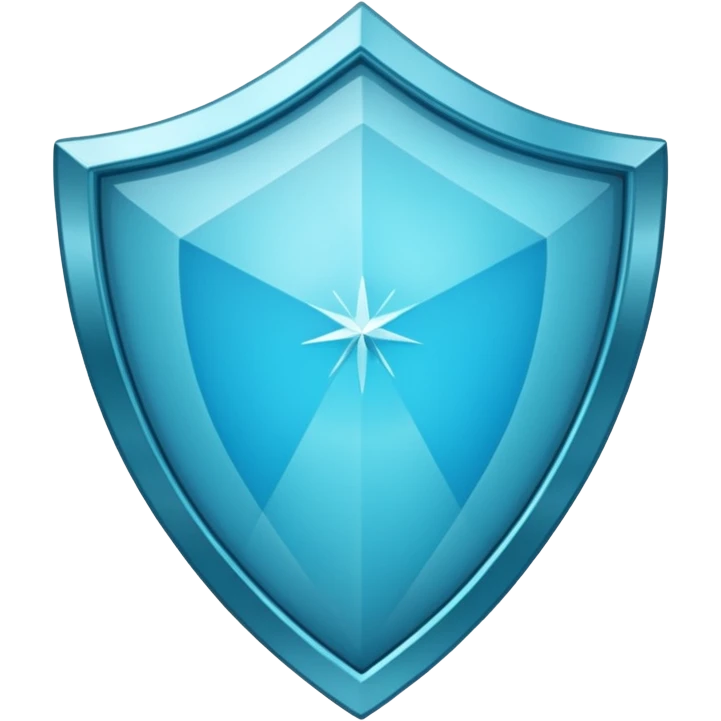 Cyan blue shield with diamonds emoji