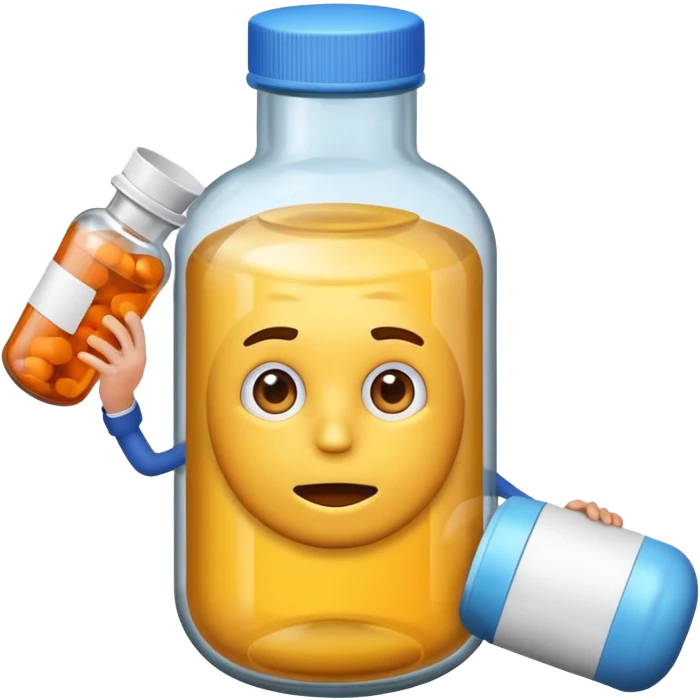 RFK Jr as an emoji shooting at a giant pill bottle labeled 'Big Pharma' emoji