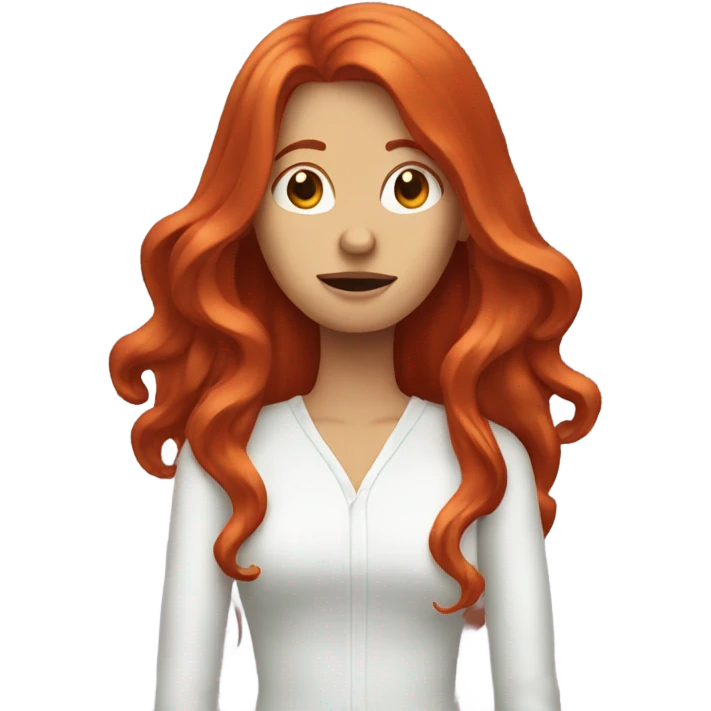 red headed woman with super long hair face palming  emoji