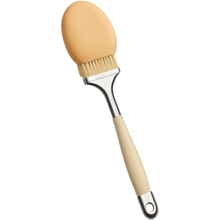 Beige fully silicon pastry brush for applying egg white emoji