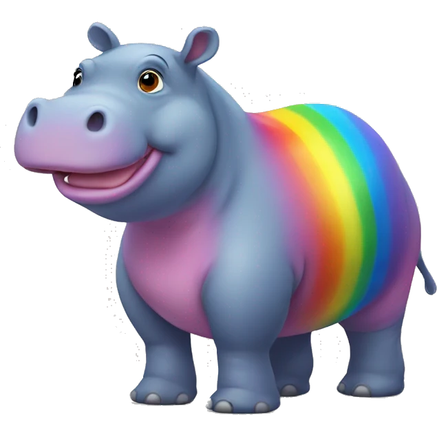 Rainbow hippo  emoji