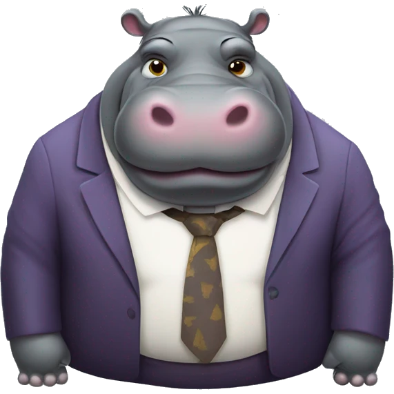 rich hippo, with stomach ache emoji