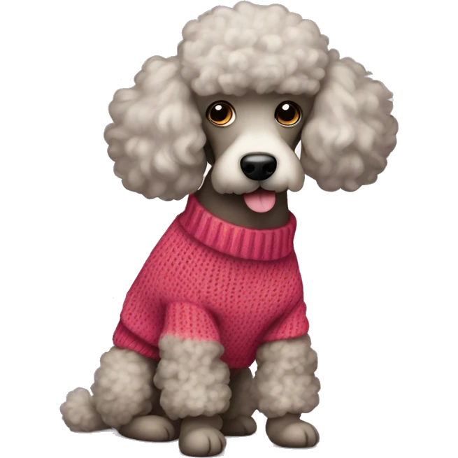 Poodle dog with a sweater  emoji