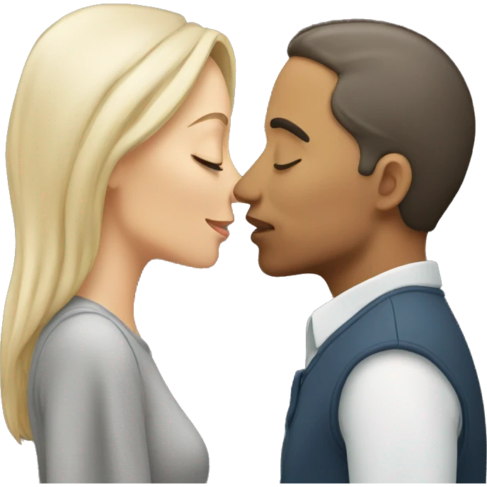 Woman and man kissing emoji