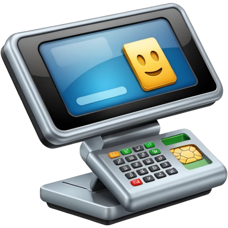 Icono de una terminal de pago con una tarjeta emoji