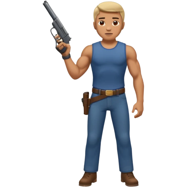Full body male with a gun emoji