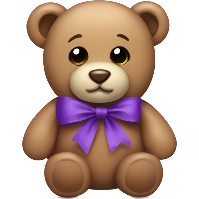 Teddy beart with purple ribbon emoji