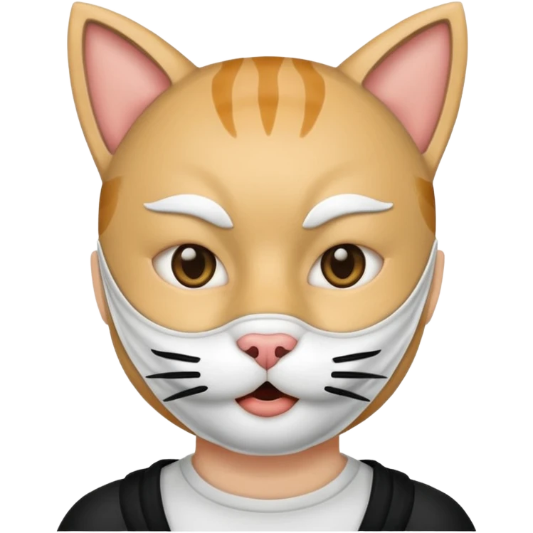 human waring cat mouth mask
 emoji