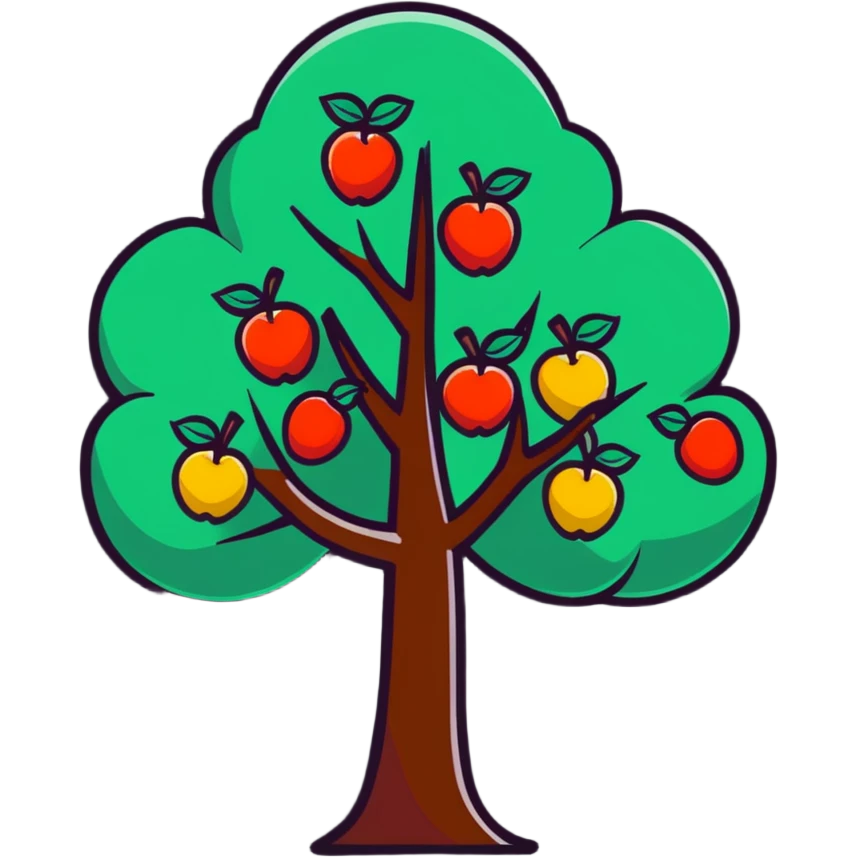 colorful tree with fruits emoji