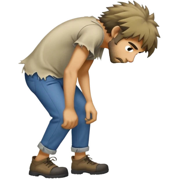 Feral man bent over emoji