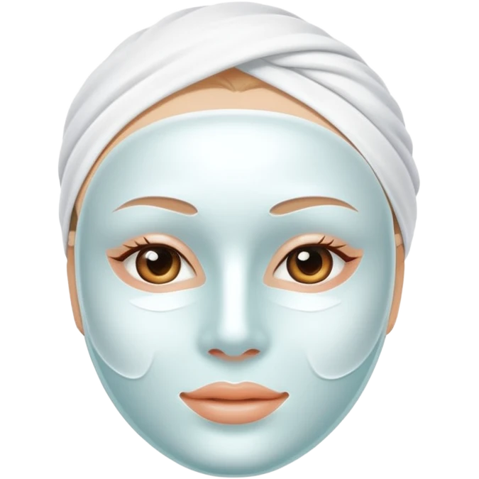 a white skincare beauty mask pack for face, without human's face emoji
