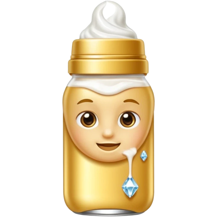 Biberón dorado con diamantes 🍼con ese biberón  de bebe emoji