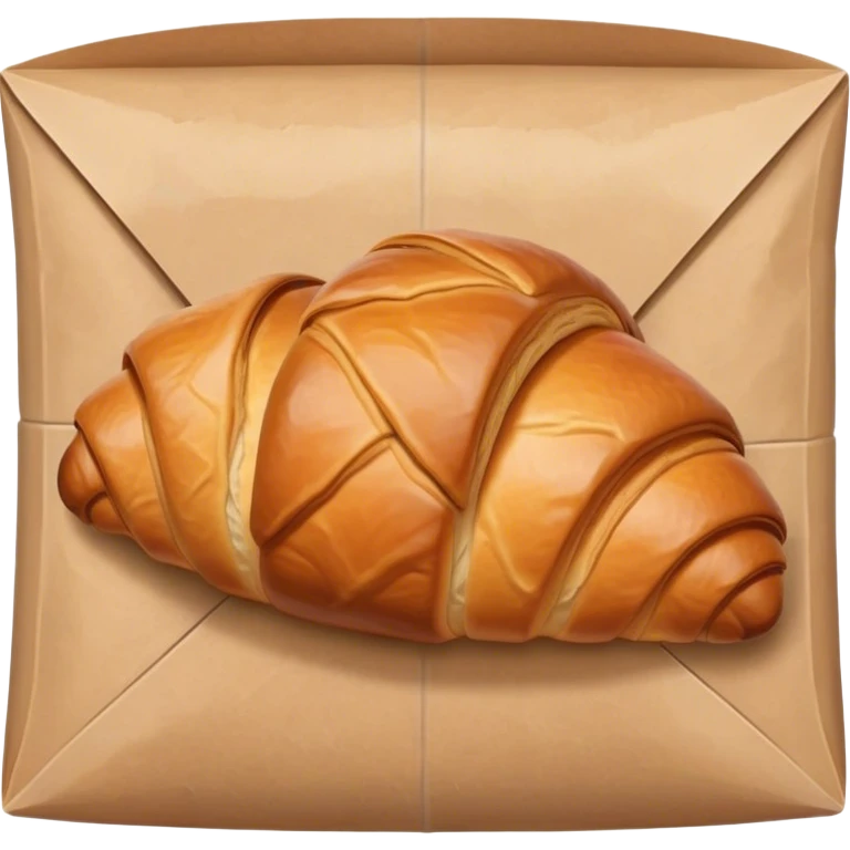 croissant wrapped in brown paper emoji