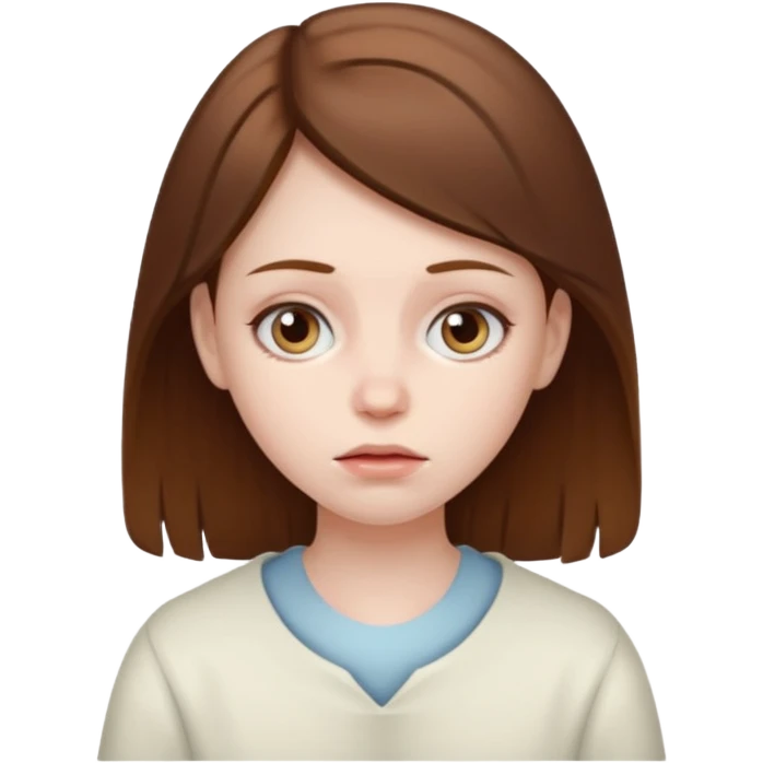 Brown hair sick girl emoji