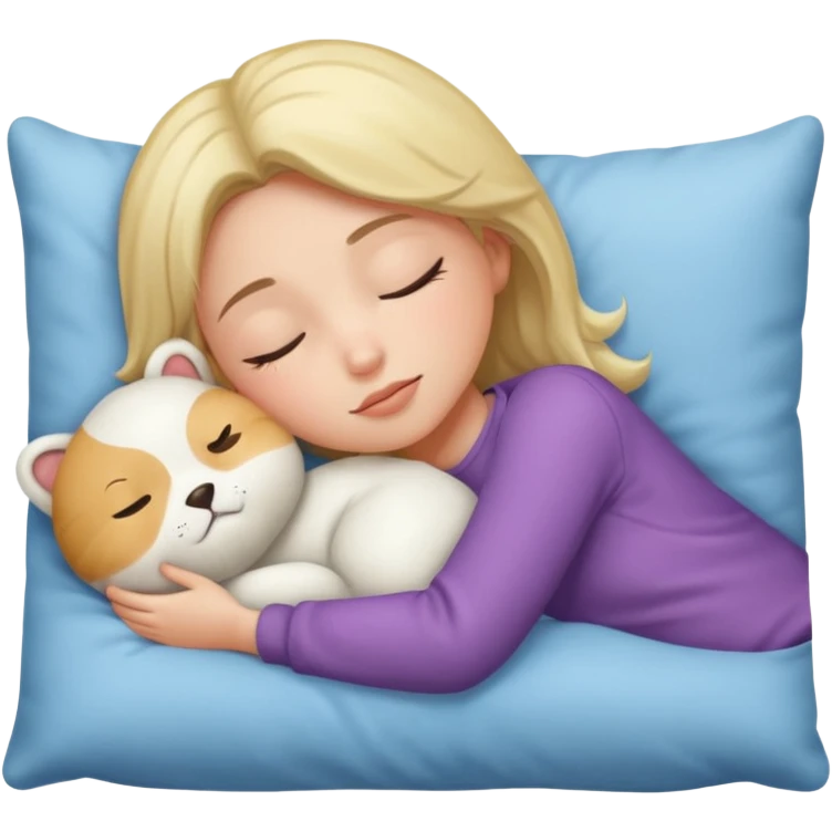 girl napping with pillow emoji
