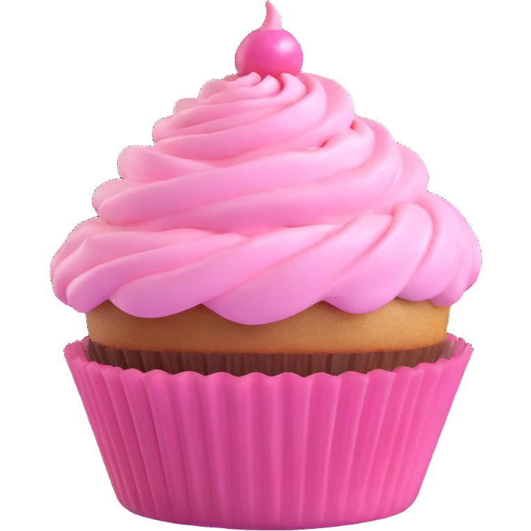 cupcake with pink icing emoji