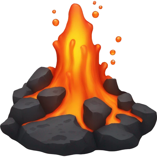 Lava rocks with melted lava emoji