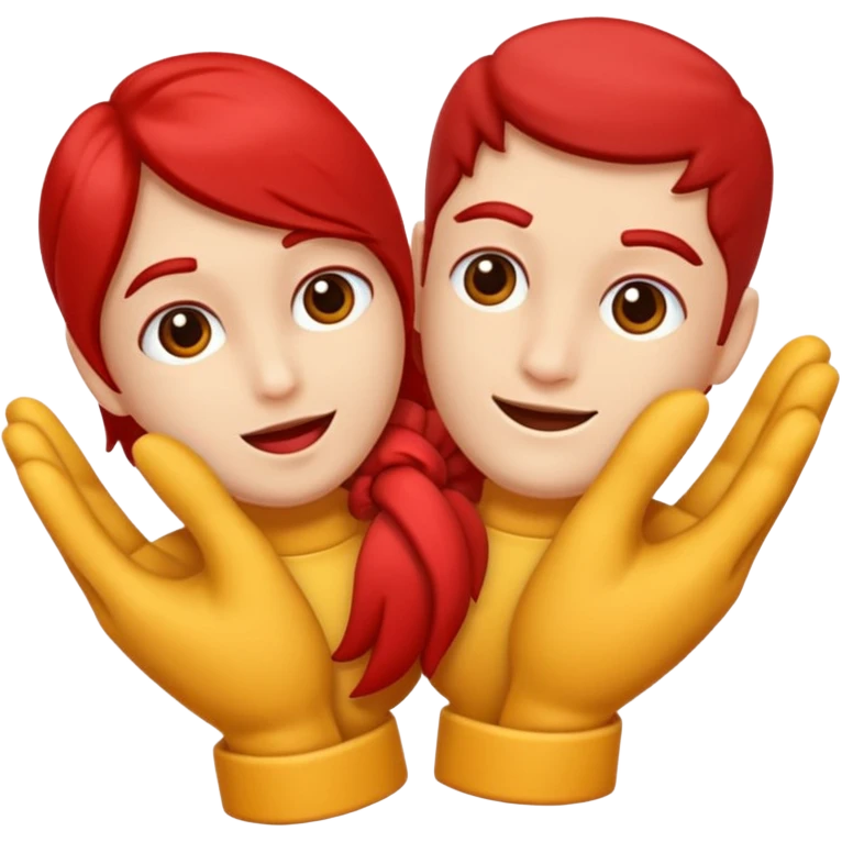 Dos manos entrelazadas con una hilo rojo emoji