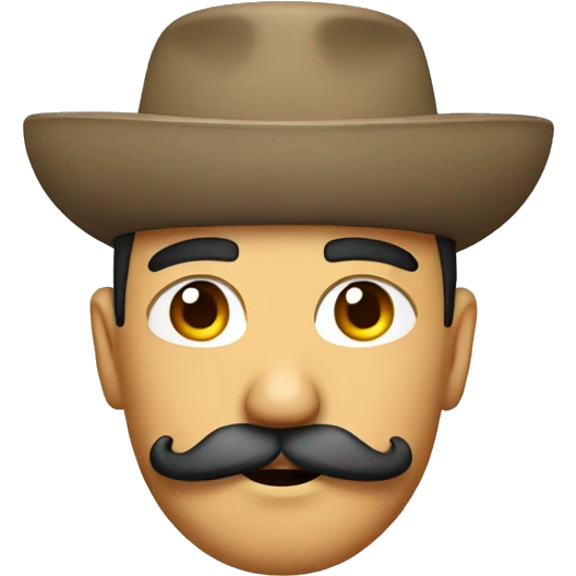 mexican head with edgar haircut and a berret  and a mustache emoji