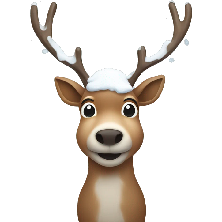 Reindeer under snow  emoji