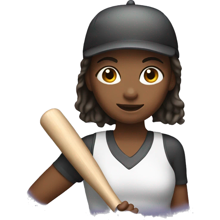 girl holding bat in her hand emoji