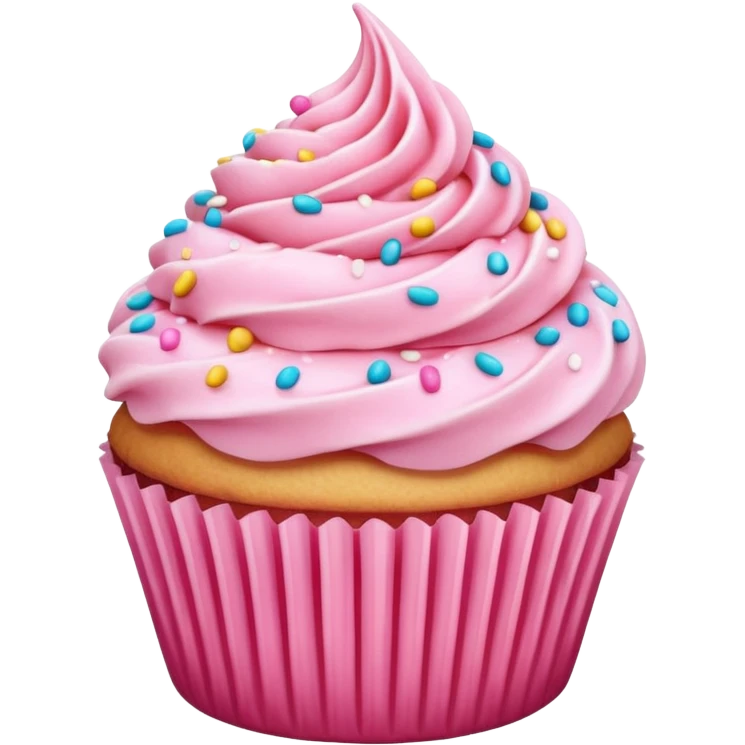 Cupcake with pink icing emoji