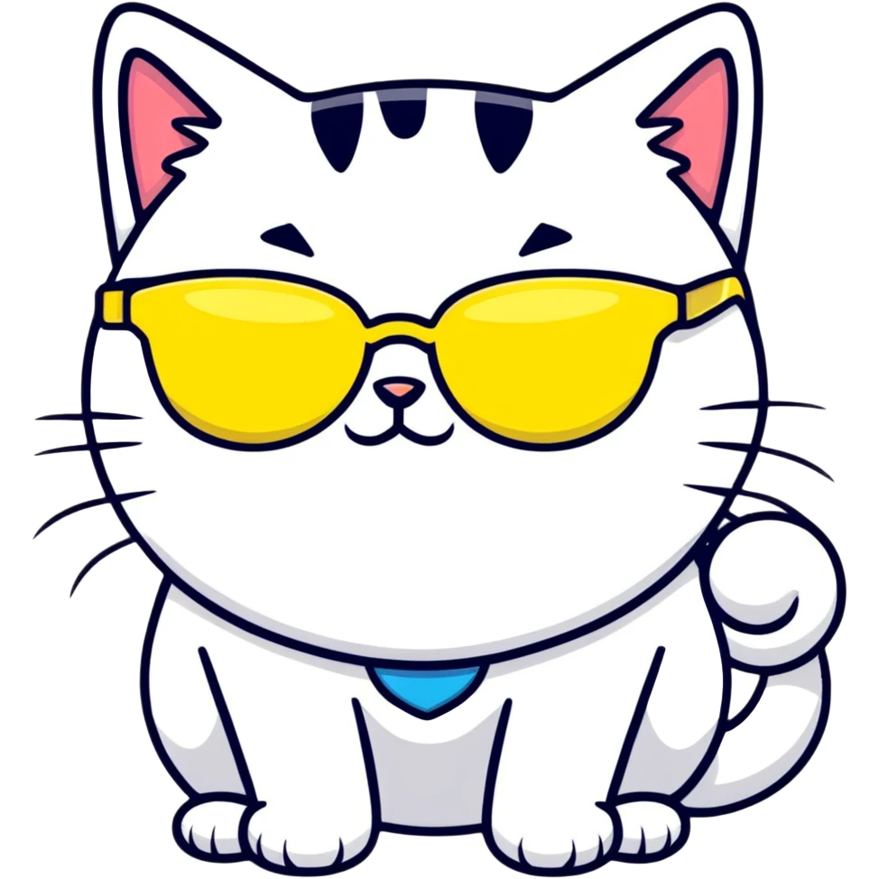 Cat with yellow sunglasses emoji