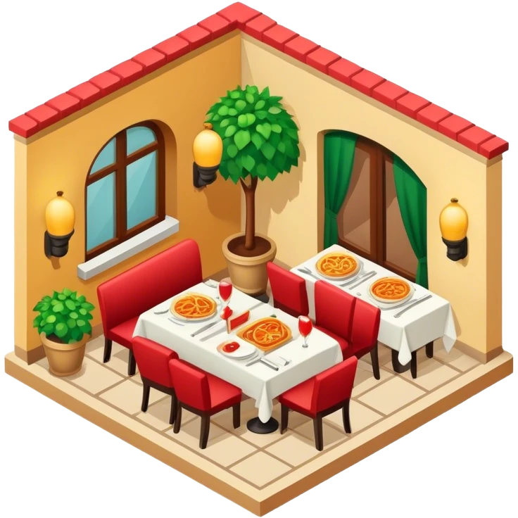 Italian restaurant isometric romantic  emoji