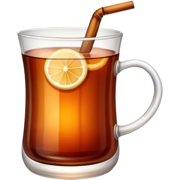 Cinematic Realistic Turkish Tea Pop Culture Emoji, featuring an inviting portrayal of a steaming glass of Turkish tea rendered with rich textures and warm, convivial lighting. emoji