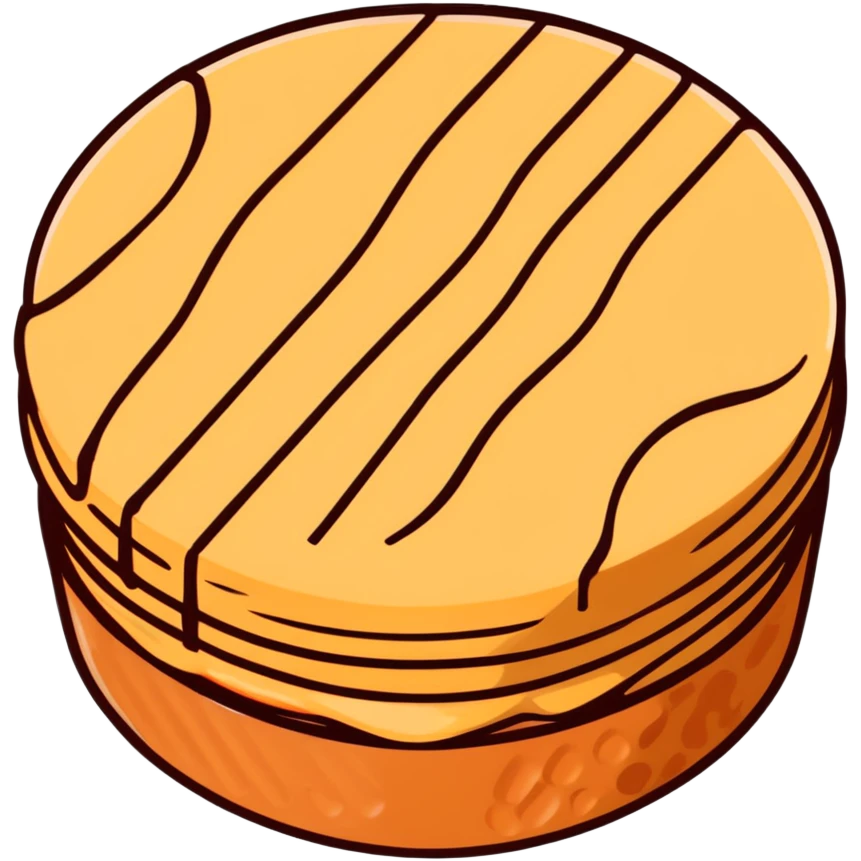 round chocolate wafer covered in chocolate with peanut butter cream filling emoji