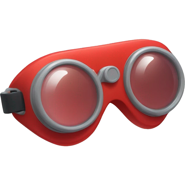 swimming goggles with red frame， spindle-like form，sharp edges emoji