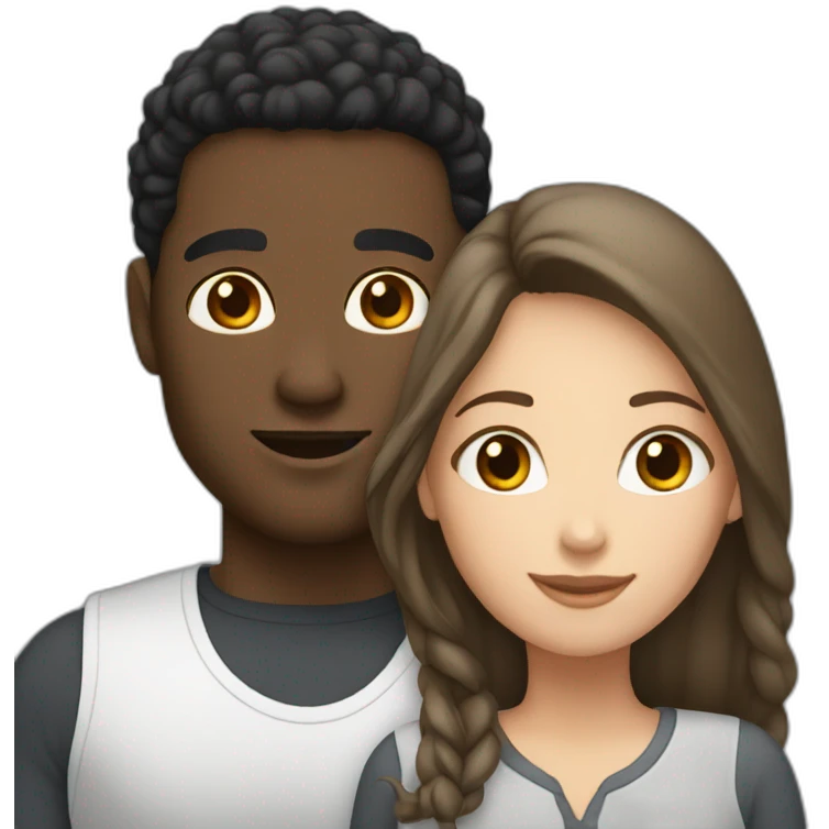 black male with white brunet female emoji