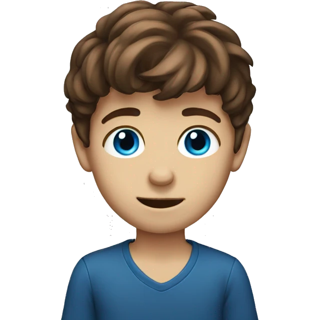 brown hair boy with blue eyes emoji